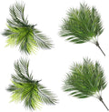 Artificial Plants Fake Palm Tree Plastic Shrubs 4 Pack, Fake Greenery Bushes UV Resistant Shrub Tropical Leaves Stems for Indoor Home Decor Kitchen Room Outdoor Garden Wedding Christmas DIY Decoration