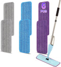 6 Pack 16.5 inch Reusable Mop Pads Microfiber Spray Mop Replacement Heads for Wet/Dry Mops Compatible with Bona Floor Care System