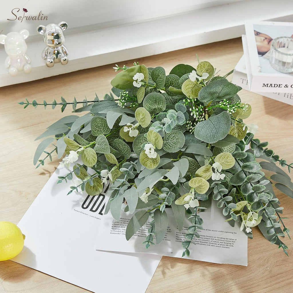 Serwalin 200PCS Mixed Eucalyptus Stems, Greenery Stems for Centerpieces