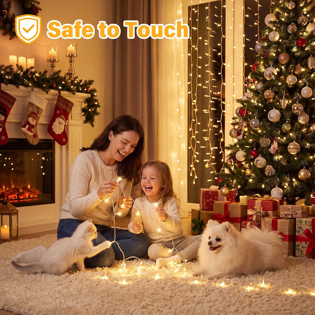 Ollny 100 LED Christmas Lights 33FT, Warm White Connectable Fairy Lights