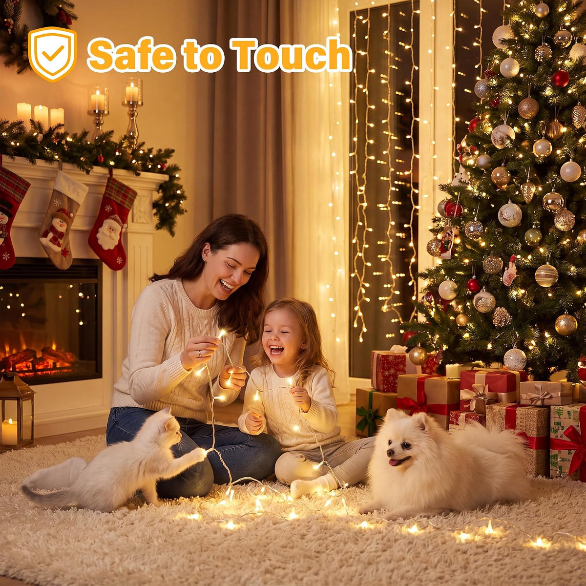 Ollny 100 LED Christmas Lights 33FT, Warm White Connectable Fairy Lights