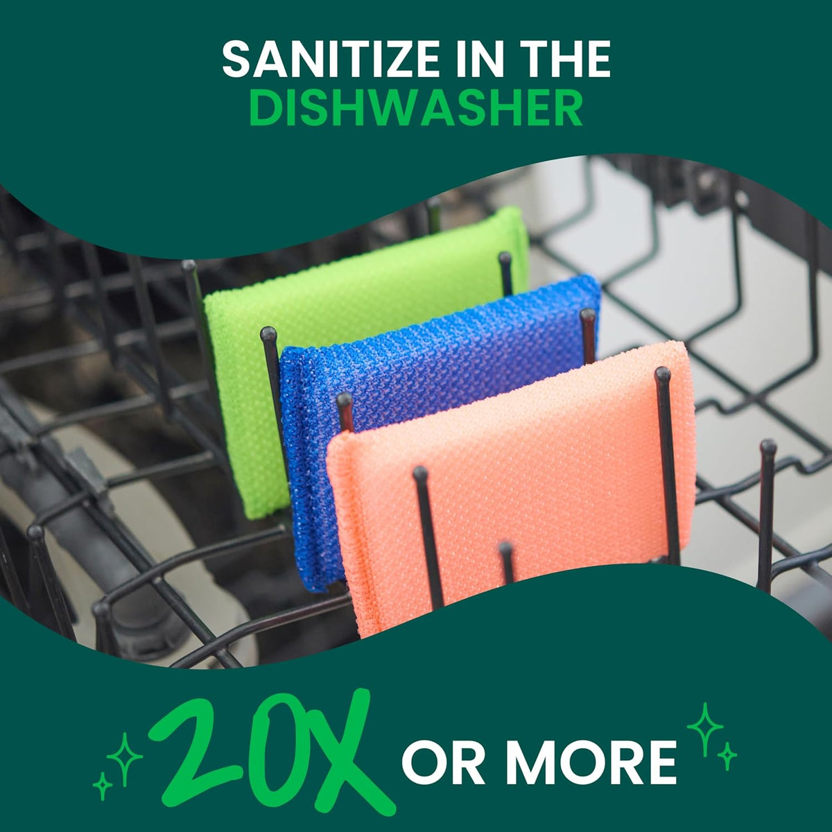 Scotch-Brite Dobie Non-Scratch All-Purpose Scrub Pads, 6 Total Pads (2 Packs of 3), Reusable Scouring Sponges for Kitchen & Bathroom, Safe on Non-Stick Cookware, Assorted Colors