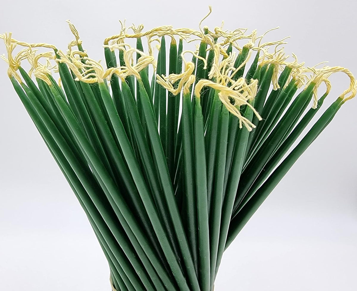 TALISMAN4U 50 Green Beeswax Taper Prayer Candles 11inch Holy Land Jerusalem