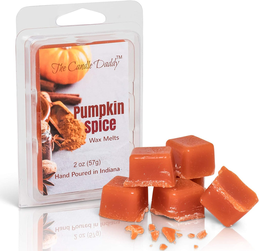 The Candle Daddy Pumpkin Spice Fall Autum Scented Melt- Maximum Scent Wax Cubes/Melts- 3 Pack -2 Ounces- 6 Cubes