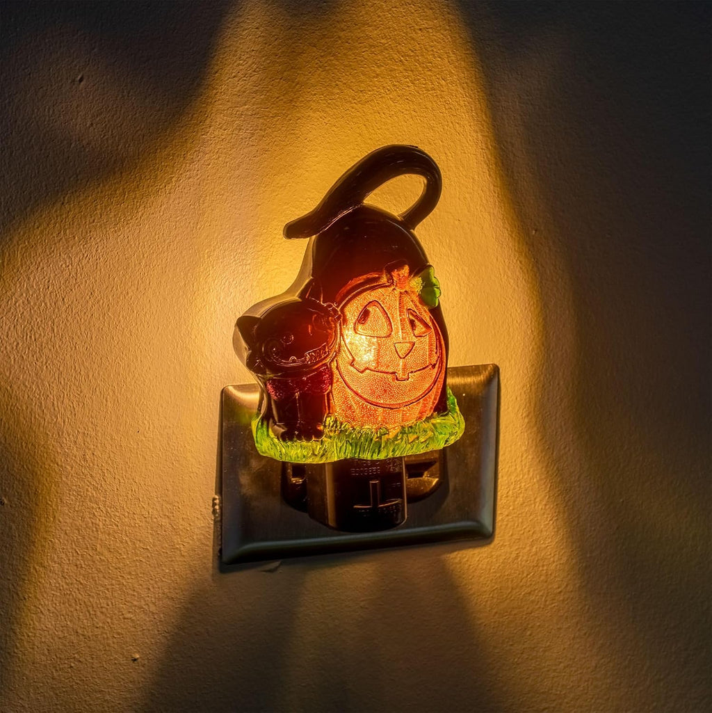 Novelty Lights LED Pumpkin & Black Cat Halloween Decoration Night Light