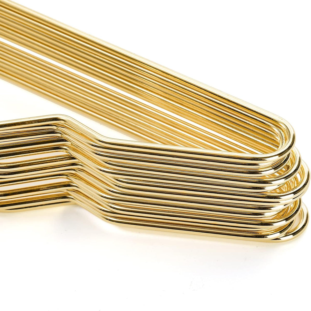 Tosnail 30 Pack 16.5" Stainless Steel Strong Wire Metal Hangers, Heavy Duty Clothes Hangers, Space Saving Closet Organizer - Gold