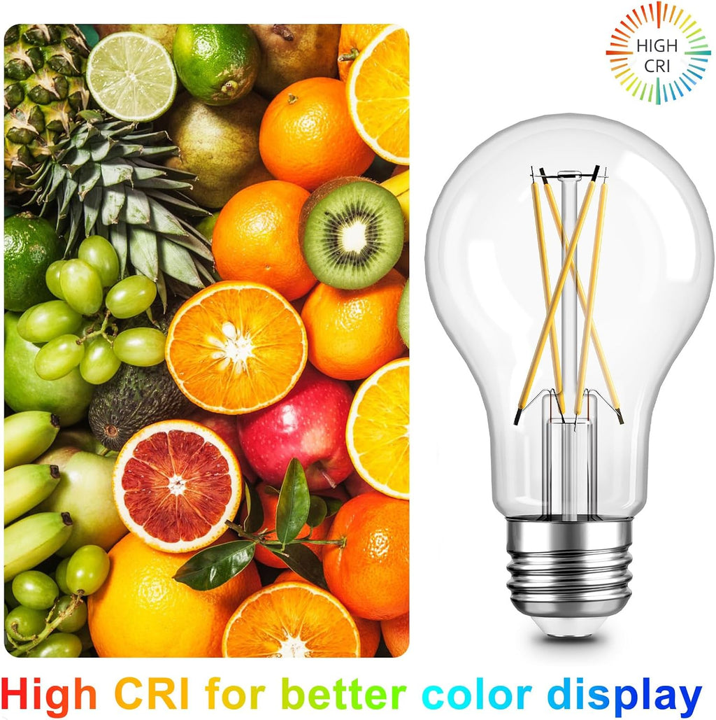 TJOY A19 LED Edison Light Bulb, E26 Dimmable Bulb, 60W Equivalent, 24 Pack