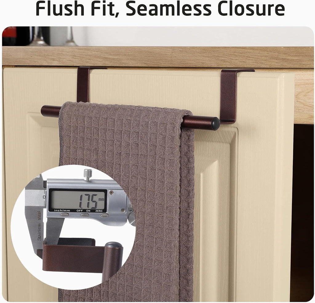 KES Over The Cabinet Towel Holder Fit 1" Thick, Kitchen Towel Holder, Brown