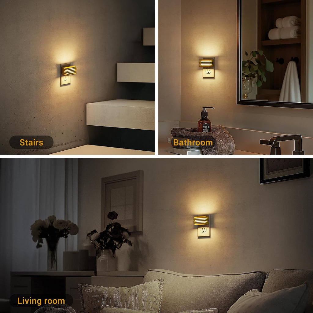JandCase LED Night Light, Gold Night Lights Plug into Wall Dusk to Dawn