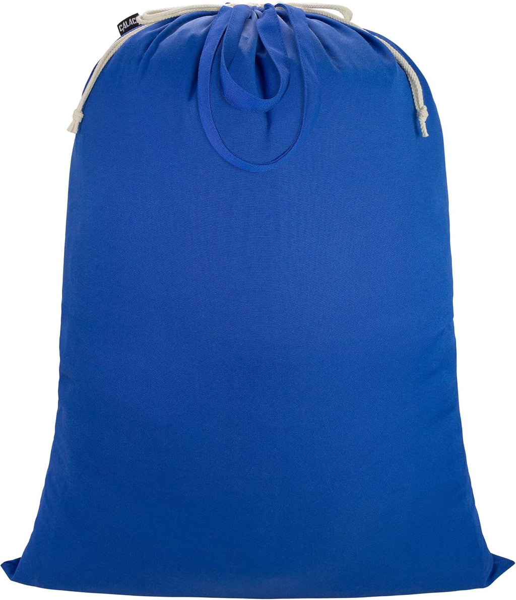 Laundry Bag with Handles & Drawstring Closure, 27.6"Wx35"H Blue, 1Pack