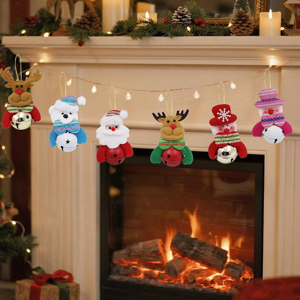 Happy Trees Christmas Tree Plush Ornaments, Set of 8 Hanging Decorations