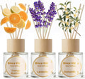 Reed Diffuser Set, Binca Vidou Lavender Osmanthus Orange & Lemon 1.69oz x 3