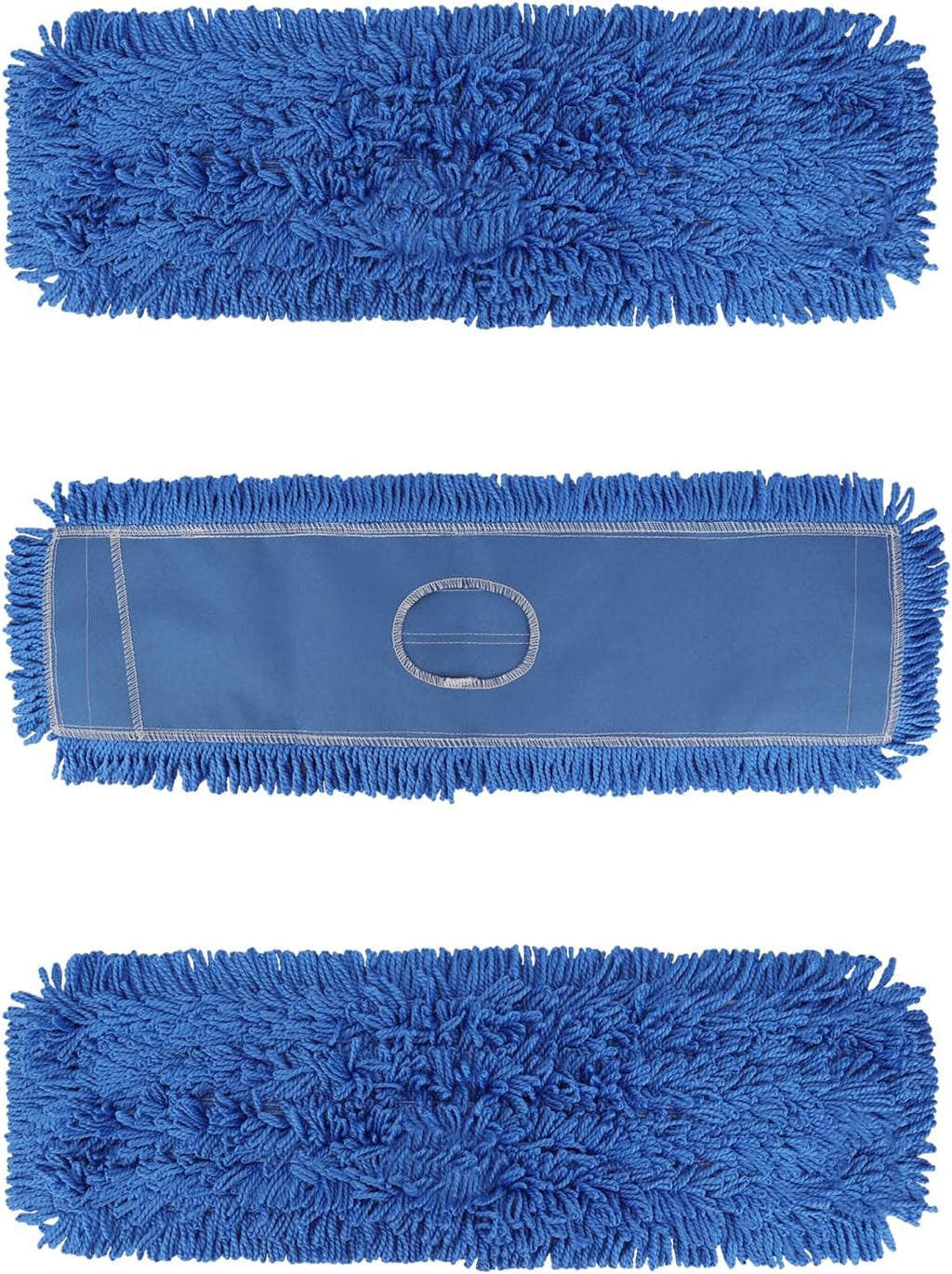 18 Inch Dust Mop Head: Replacement Medium Washable Commercial Mop Head Sweeper and Janitorial Replacement Blue