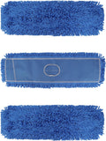 18 Inch Dust Mop Head: Replacement Medium Washable Commercial Mop Head Sweeper and Janitorial Replacement Blue