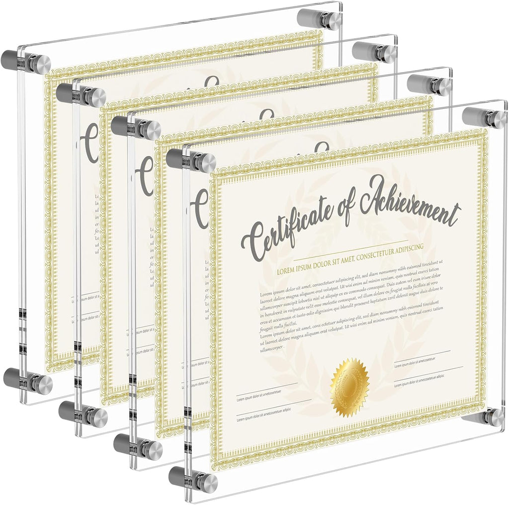 AITEE 11x14 Acrylic Picture Frames 4 Pack, Clear Floating Wall Frames