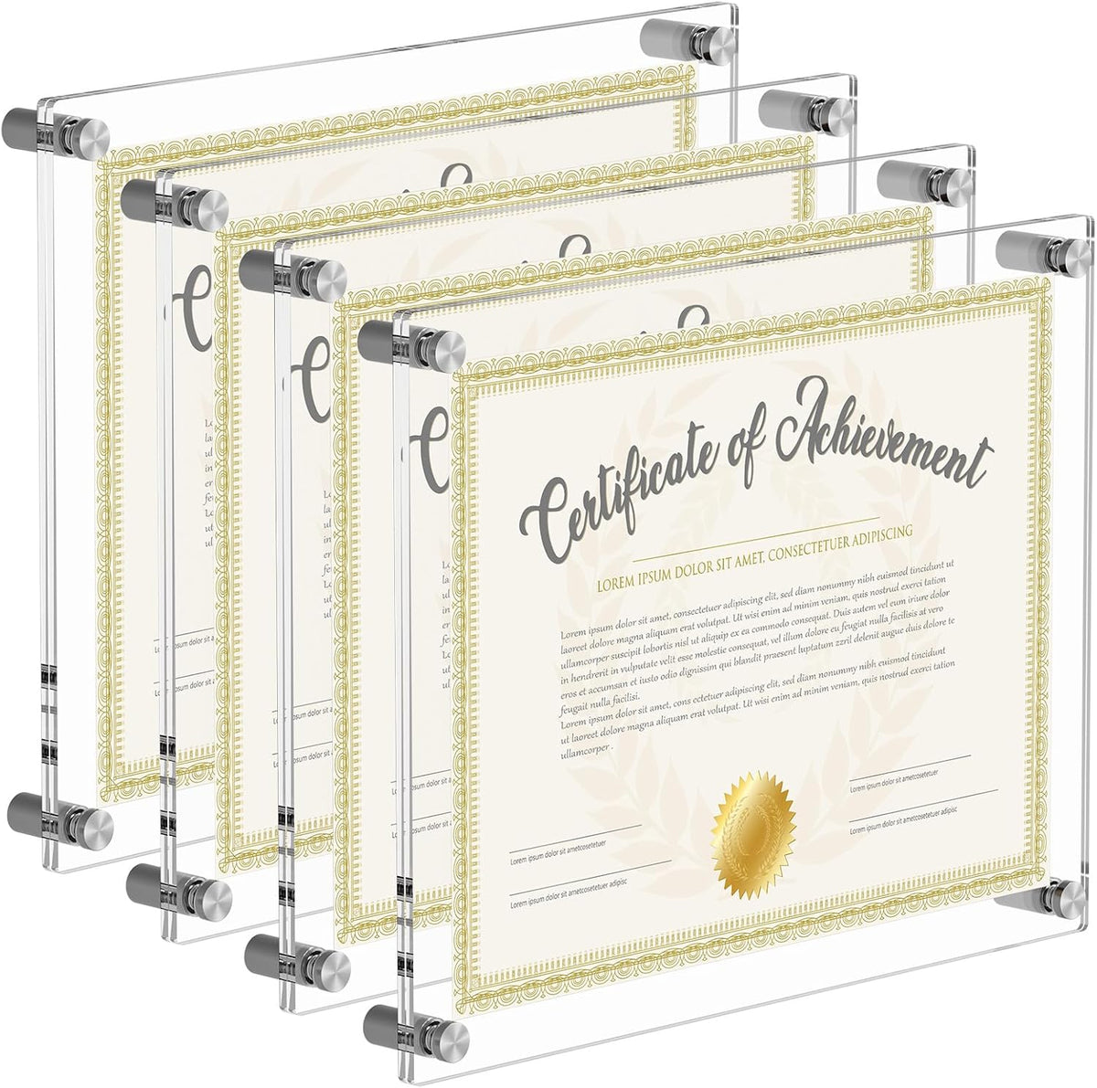 AITEE 11x14 Acrylic Picture Frames 4 Pack, Clear Floating Wall Frames