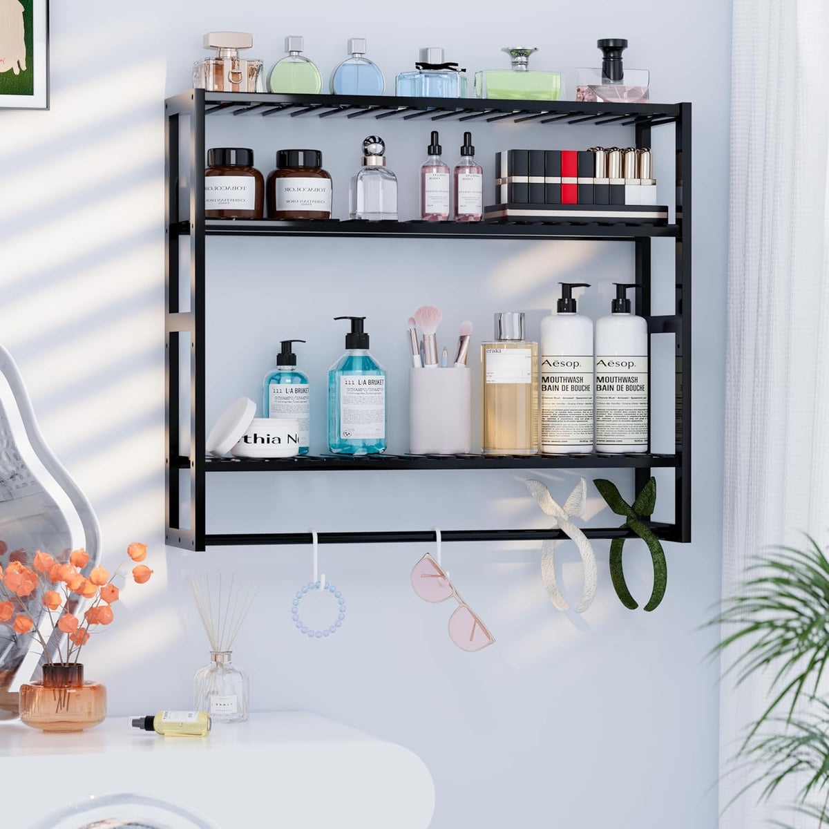 PPN 100% Bamboo Extra Large Towel Rack Bathroom Storage Shelves