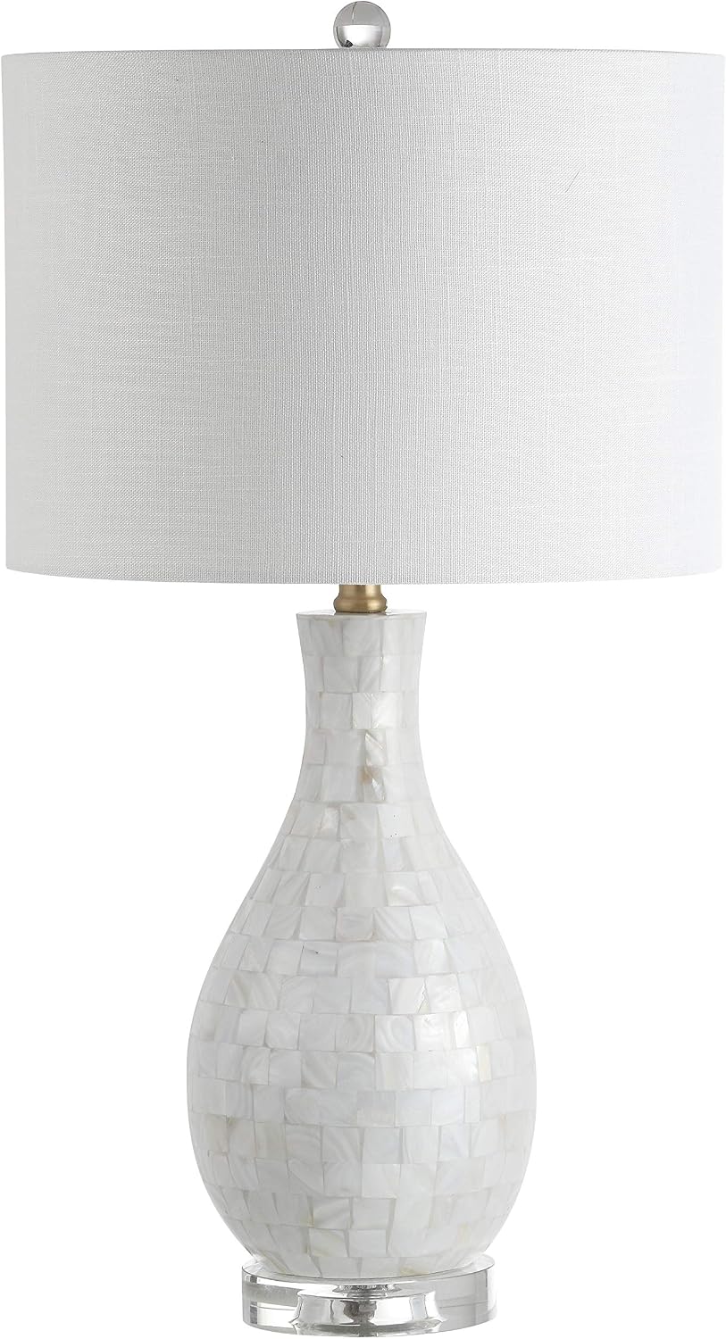 JONATHAN Y Josephine 26.5" Mother of Pearl Seashell Table Lamp, White