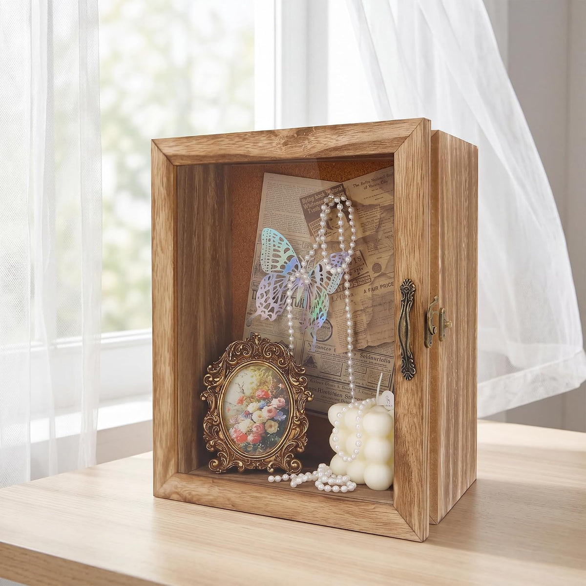 5 Inch Extra Deep Shadow Box Frame, 8x10 Wood for Memorabilia Display