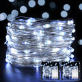 2 Pack LED Fairy Lights Battery Operated 20FT 60 LEDs Silver Wire String Lights Twinkle Lights Starry Fairy Lights for Bedroom Christmas Wedding Party Indoor Outdoor Decorations, Cool White