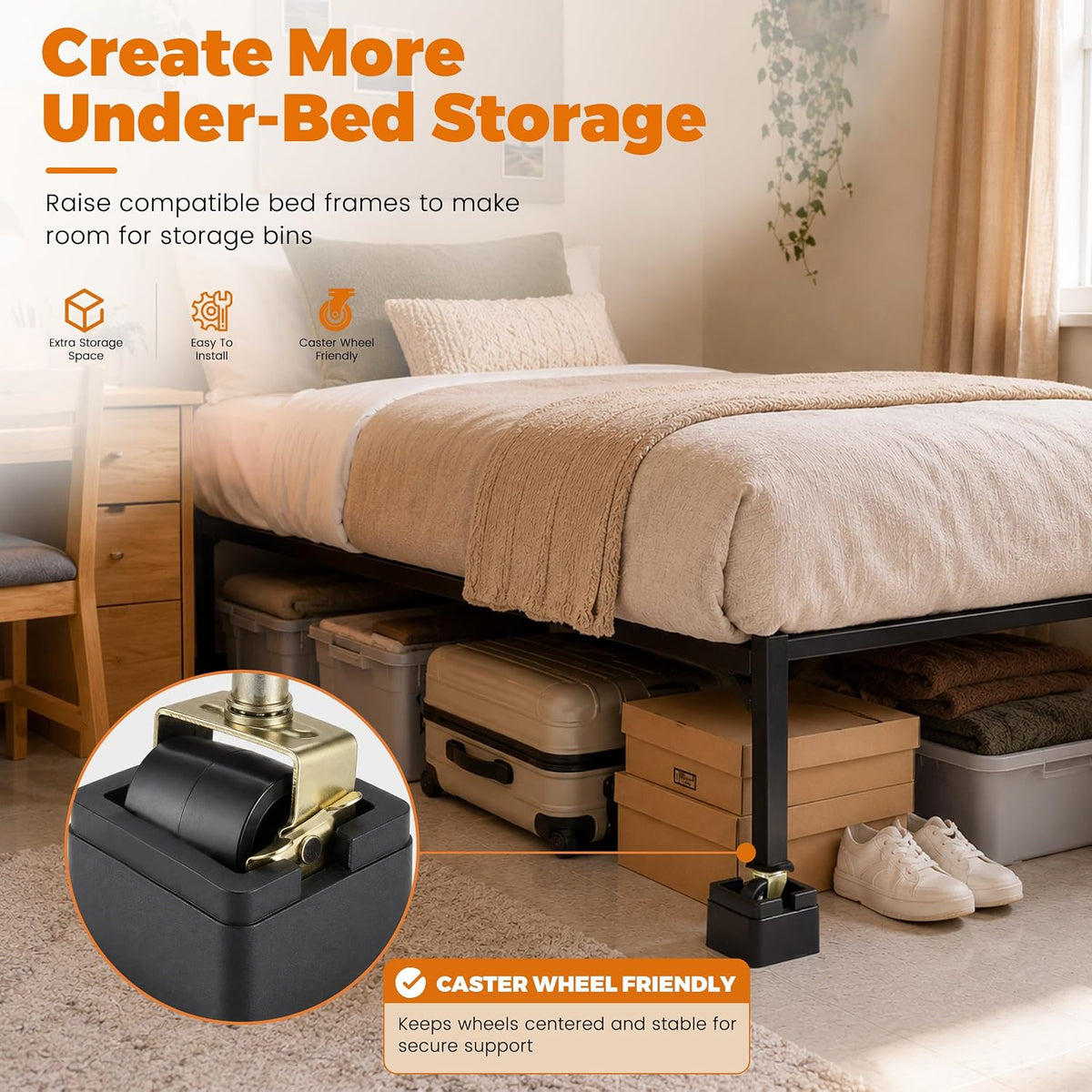 BTSD-home 2 Inch Heavy Duty Bed Risers