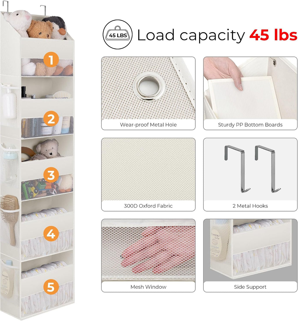 GRANNY SAYS Over the Door Organizer, 5-Shelf Behind the Door Storage
