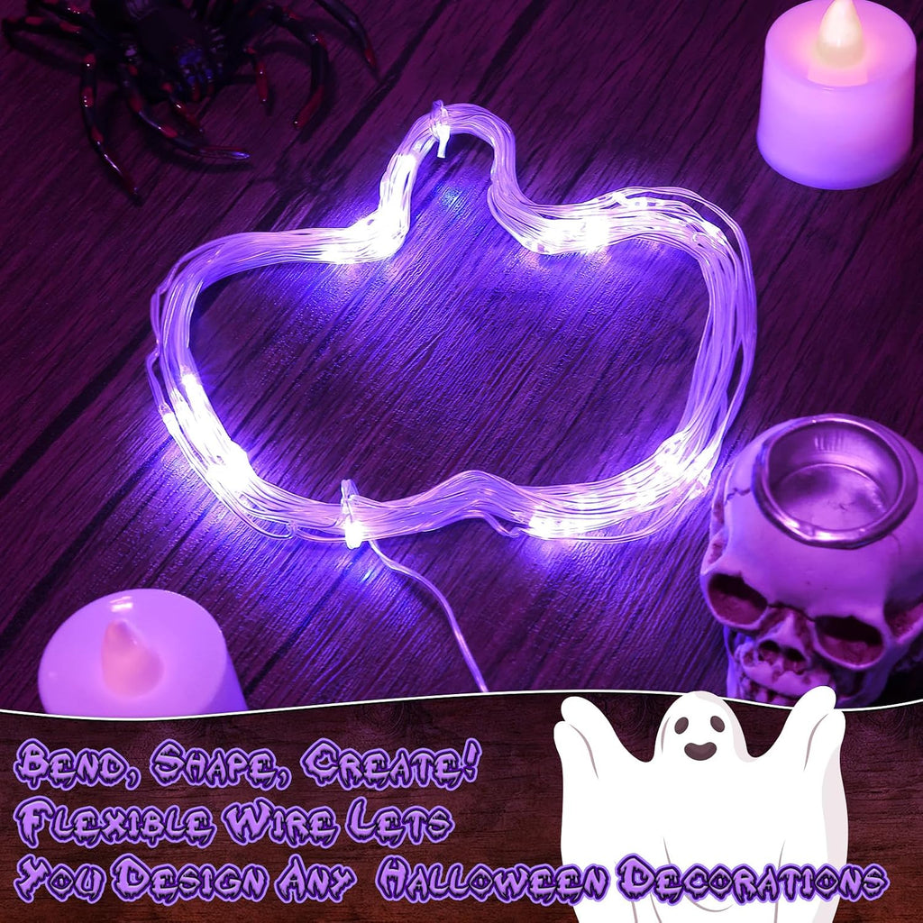 cshare Purple Fairy Lights Outdoor Waterproof 9.8ft 30 LED, Purple Halloween Lights Battery Operated with Timer for Indoor & Outdoor Christmas Halloween Decorations Garland Party Garden
