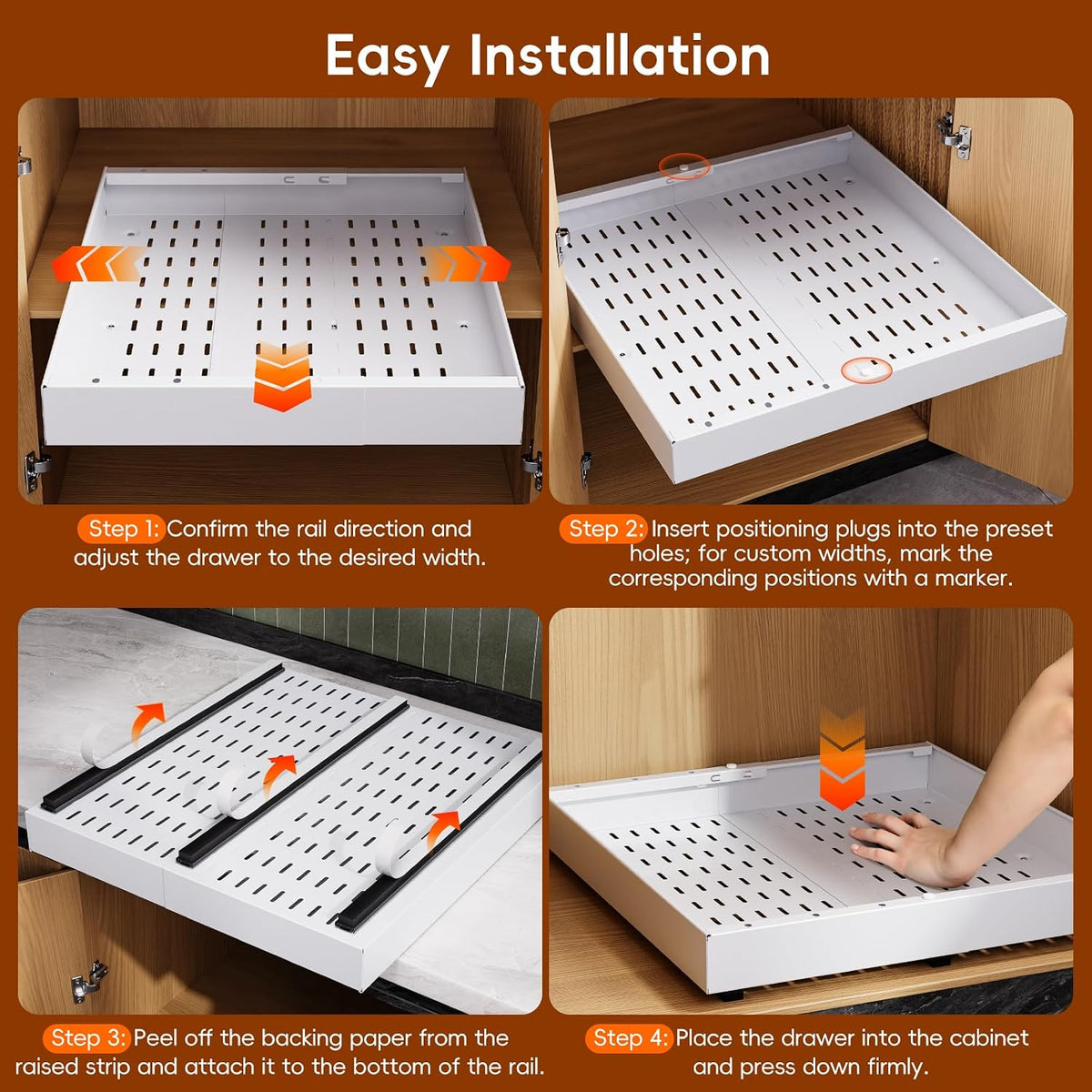 Pull Out Cabinet Organizer, 21"Deep Slide Out Drawers for Kitchen Cabinets