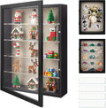 12x16 Shadow Box Display Cases with 4 Removable Clear Shelves, Black