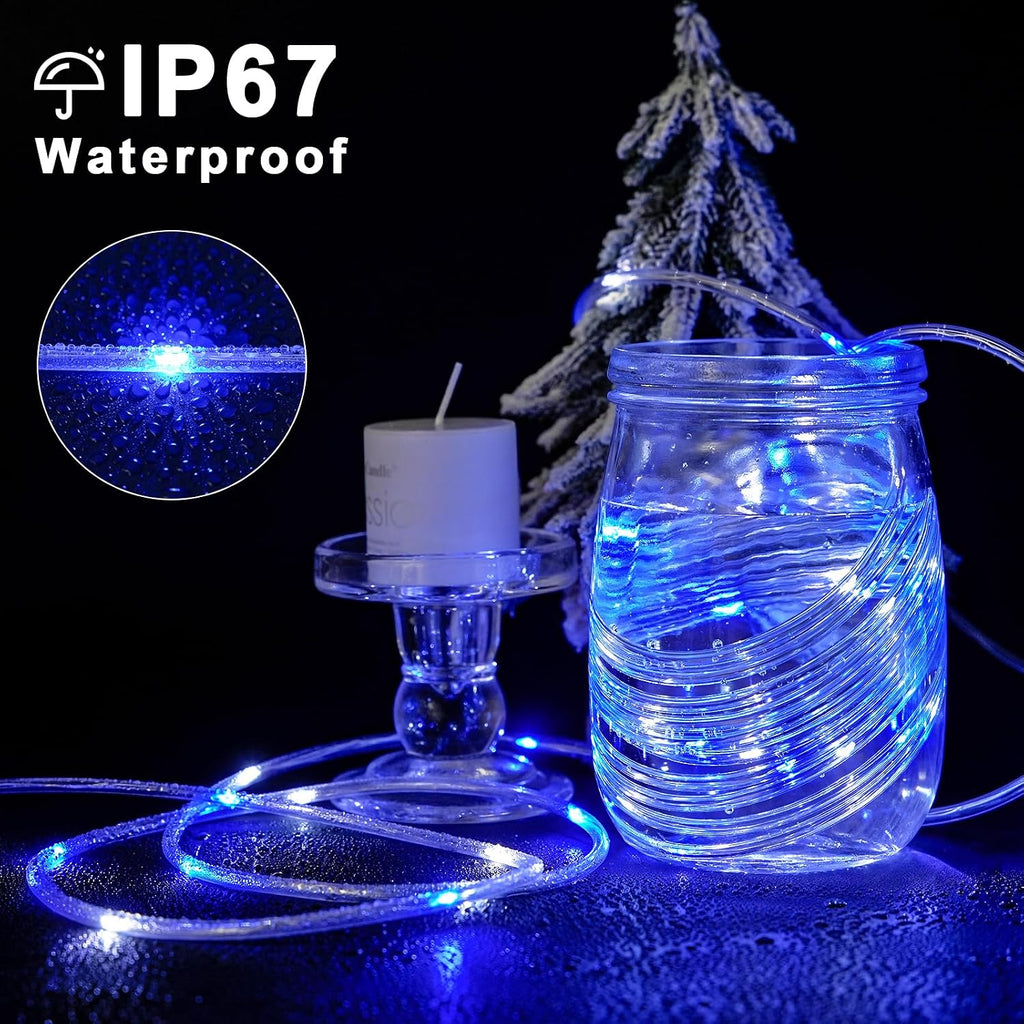 JMEXSUSS 2 Pack Rope Lights Battery Operated Christmas Lights Outdoor