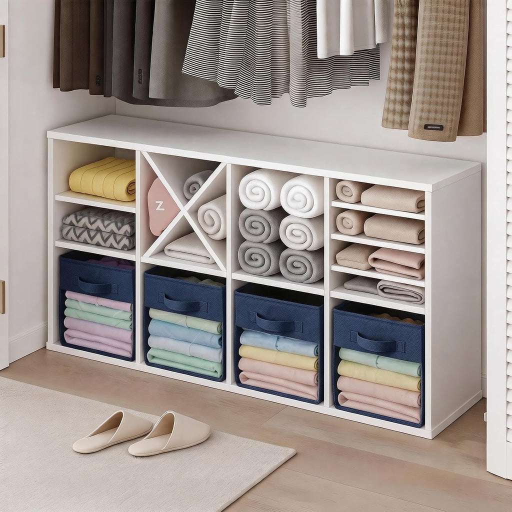 ShellKingdom Storage Bins, Foldable Fabric Storage Cubes with Clear Window