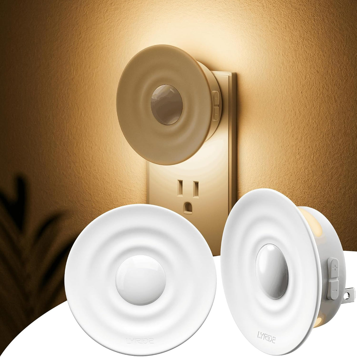 Lyridz Plug-in LED Night Light with Motion & Dusk-to-Dawn Sensor, 2-Pack