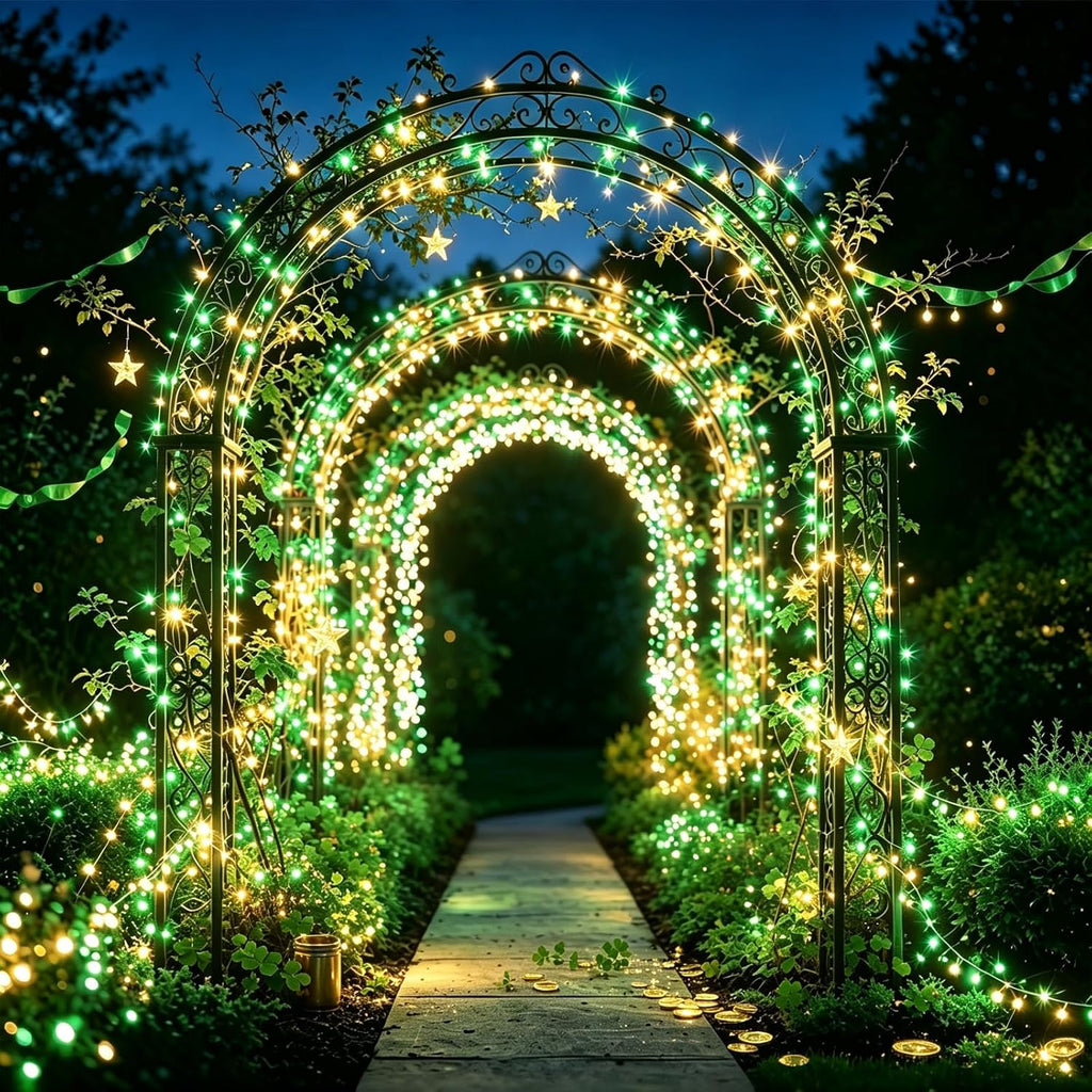 LAMPHOME Green Yellow String Lights, 25FT 50LED Commercial Extendable Mini Christmas Lights Plug in for St. Patrick's Day Christmas Tree Xmas Garland Wedding, Indoor Outdoor Patio Garden Home Decor