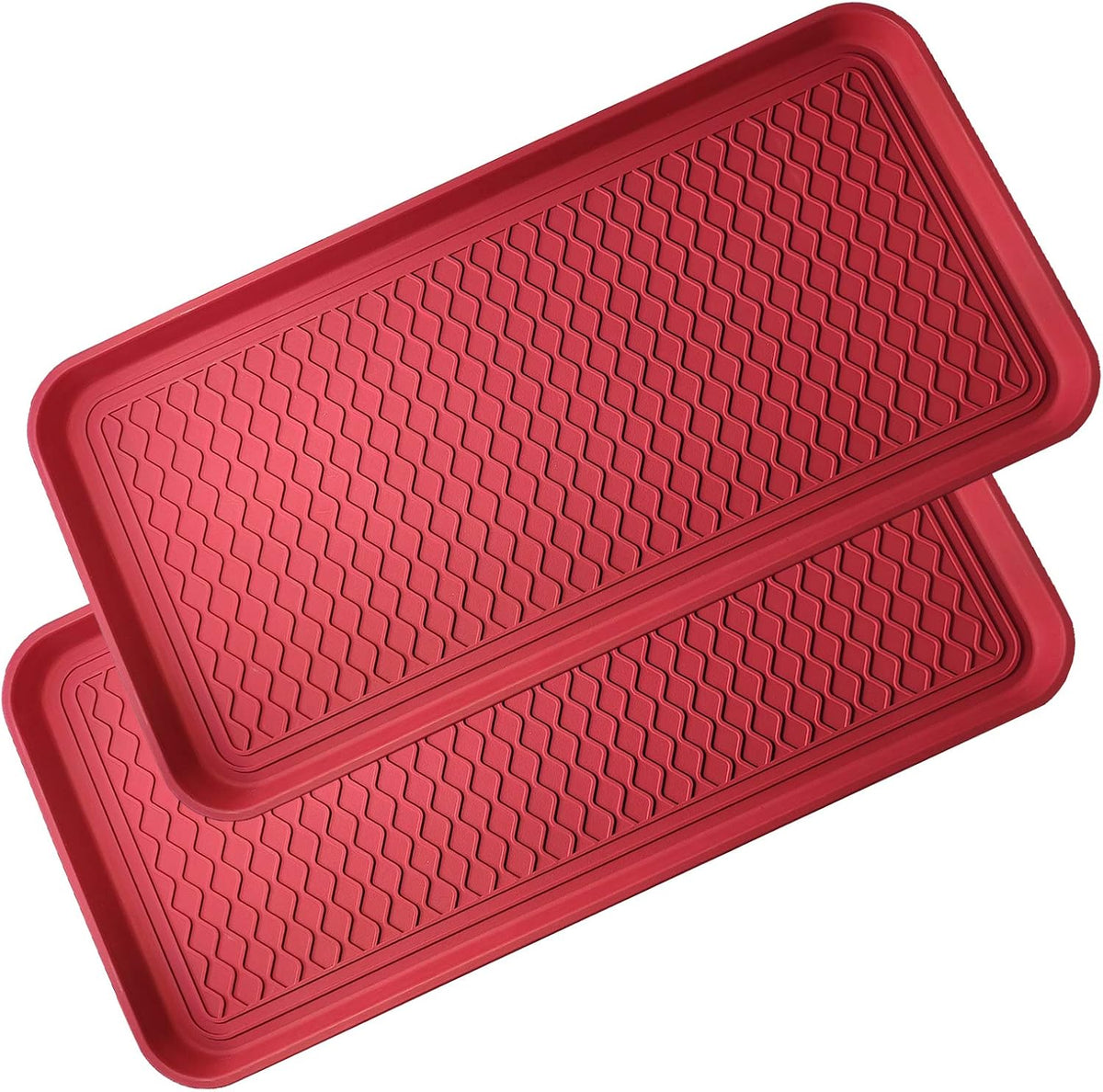 Boot Tray 2 Pack Large Multifunctional Boot Mat Washable Indoor or Outdoor Tray Mat for Shoes Boots Plants Pots Paint Tins Pet Bowls Car Storage, 30 x 15 x 1.2 Inches