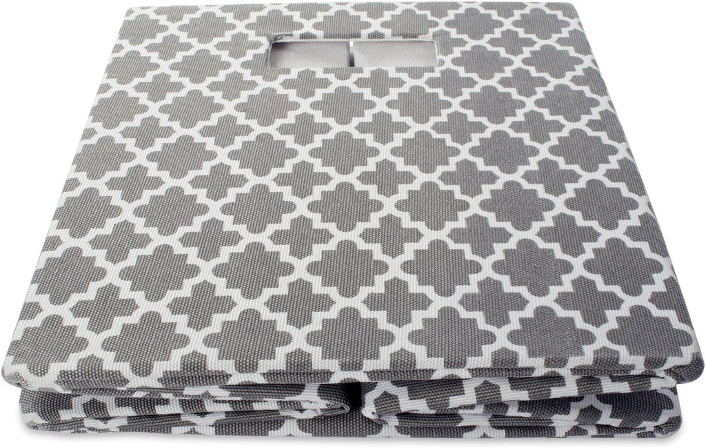 DII Hard Sided Collapsible Fabric Storage Container for Nursery, Offices, & Home Organization, (11x11x11) - Lattice Gray
