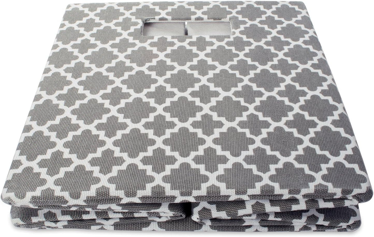 DII Hard Sided Collapsible Fabric Storage Container for Nursery, Offices, & Home Organization, (11x11x11) - Lattice Gray