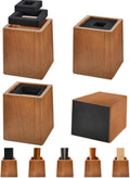Wooden Bed Risers 5 Inch Heavy Duty, Support 2500 lbs, Brown