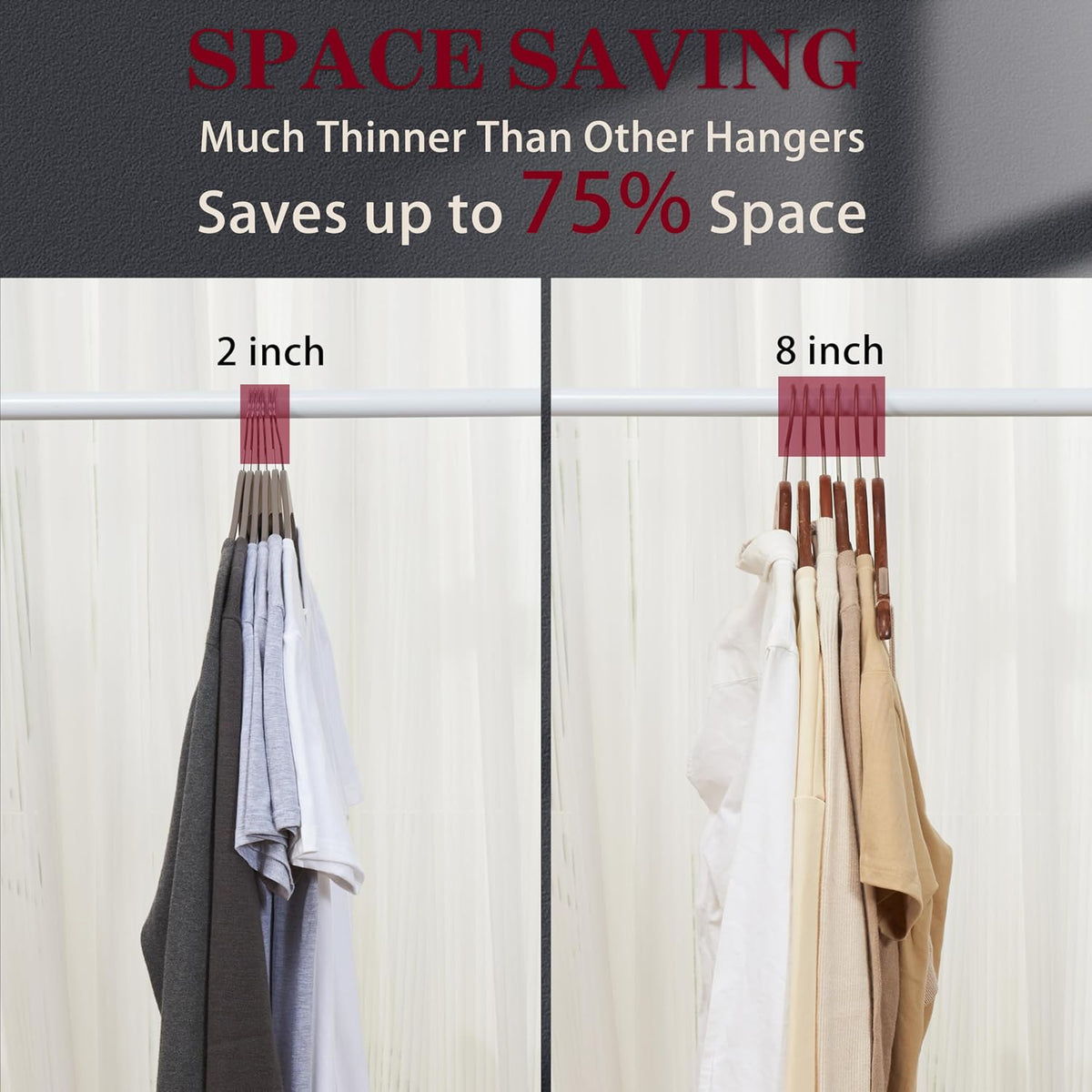 Non-Slip Rubber Coated Hangers, 28 Pack Space Saving Hangers