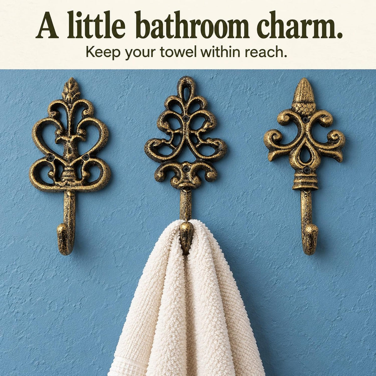 Comfify Gold and Black Cast Iron Wall Hooks