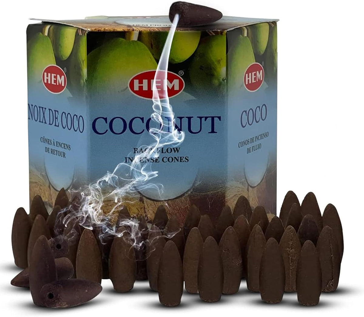 Coconut Backflow Incense Cones for Waterfall Aromatic Smoke Fountain Haze Falls