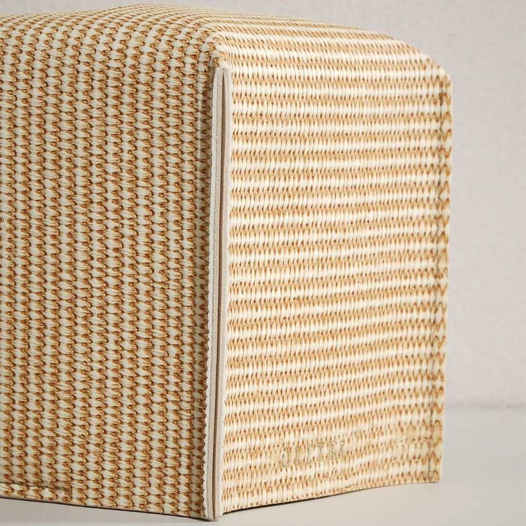 OLETHA Square Tissue Box Cover, Desk Decor, Rattan Embossing, 2 Pack