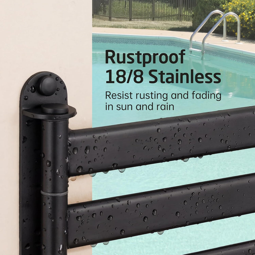 KES Swivel Towel Rack 4-Arm, 19.5" Extra Long Swivel Out Towel Bar
