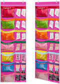 Oudain 2 Pcs Weekly Kids Clothes Organizer Large 21 Pockets 7-shelf, Purple