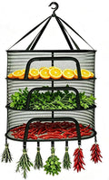 Herb Drying Rack 3-Tier Hanging mesh Dry Rack Foldable with 8 Clips