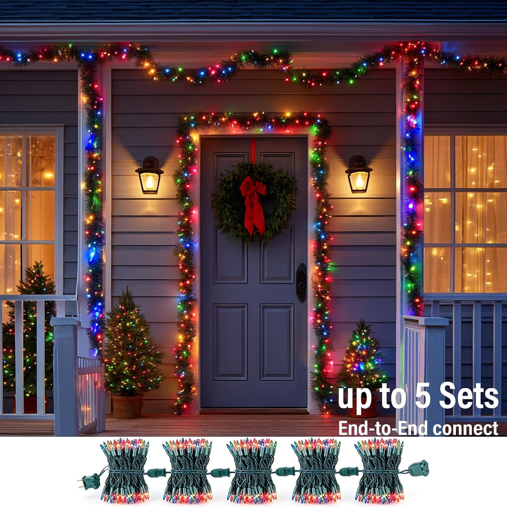 Dazzle Bright Multi-Colored Christmas Mini String Lights, 20FT 100 Count Incandescent Waterproof Fairy Lights Plug in, Connectable Christmas Decorations for Indoor Outdoor Home Party Garden Yard