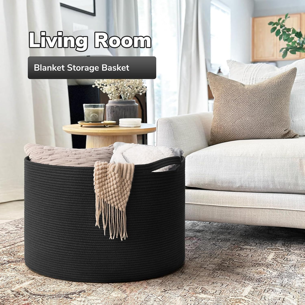 Goodpick Extra Large Woven Dirty Clothes Basket for Nursery, 115L
