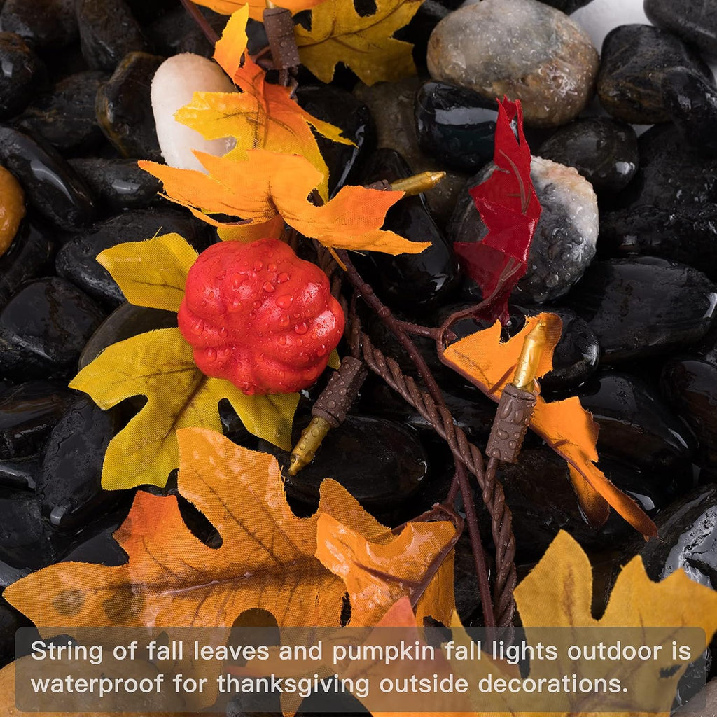 Brillarlights Fall Decorations Lighted Fall Garland Plug in, Thanksgiving Decorations Fall Garland Lights String 8ft with 35 Incandescent Bulbs for Halloween Garland Fall Decor