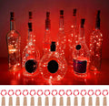 SmilingTown Wine Bottle Cork Lights 15Pack 10 LED 40 Inches Battery Operated Silver Wire Liquor Bottle Fairy Mini String Lights for Party Christmas Halloween Wedding Decoration (Red)