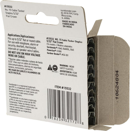 #15 Flat Crown Cable Tacker Staples - 630 ct.