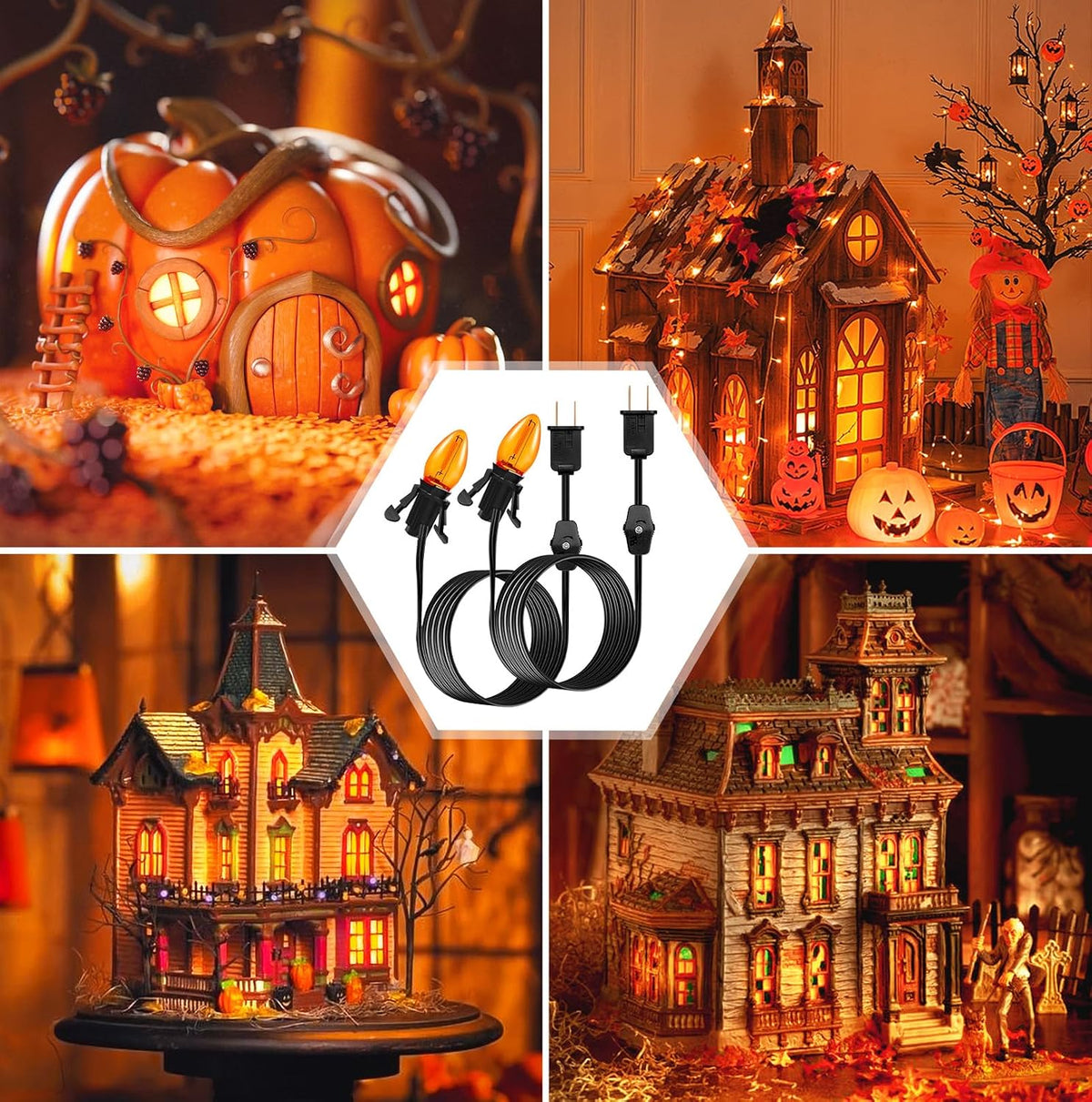 Brightown 6ft Accessory Cord with Light Bulb for Halloween Decor